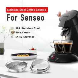 Tools Icafilas Stianless Steel Reusable Capsule for Senseo Philips Senseo System Coffee Hine Reusable Coffee Filter Espresso