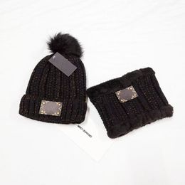 Hats & Scarves Sets Winter Knitted Dome Hat And Scarf Fashion Twist Plain Unisex Couple Accessories
