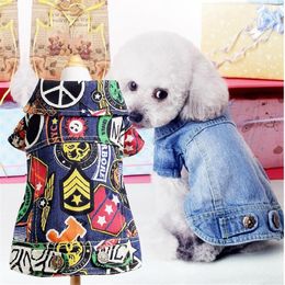 Spring Autumn Retro Jeans Small Dog Clothes Jeans Coat Pet Puppy Dog Jacket small dog clothes XXS XS S M L219g