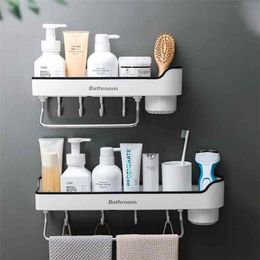 ONEUP Corner Bathroom Shelf Wall Mounted Shampoo Shower Shelves Holder Storage Rack Organiser Towel Bar Accessories 210423272C