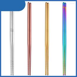Chopsticks 1 Pair Stainless Steel Tableware Colorful Length 23cm Reusable Dishware Silver Iron Antiskid Household Metal Chinese