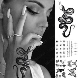 Dark Snake Waterproof Temporary Tattoo Stickers Scorpion Prajna Old School Flash Tattoos Hand Arm Women Body Art Fake Tatoo Men