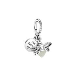 Charms 925 Sterling Sier Luminous Firefly Pendant Charm Ladies Diy Jewelry Beads For Pandora Original Bracelet Drop Delivery Finding Dhhfx