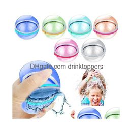 Party Favour Reusable Water Balloons Quick Fill Self-Sealing Bombs Soft Sile Splash Ball Magnetic Outdoor Games Drop Delivery Home Ga Dhlnv