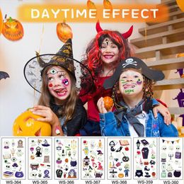 Gift Wrap Halloween Kids Temporary Tattoos 20 Sheets Luminous Tattoo Stickers Glowing Pumpkin Fake Perfect For S