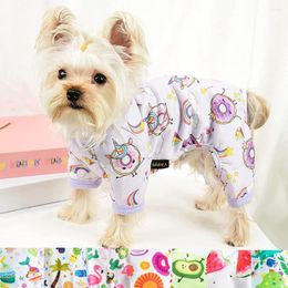 Dog Apparel Pet Clothes Spring Summer Puppy Cats Soft Breathable Dogs Cat Costume Doughnut Cute Print Chihuahua Pajamas