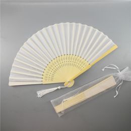 21cm Personalized Print Engrave Wedding Favor Silk Fan Cloth Hand Fan Gift