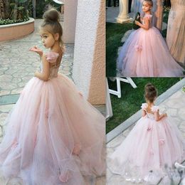 Ruched Ruffles Tulle Short Black Flower Girl Dresses for wedding New Gothic Weddings Girl Pageant Party Gowns Jewel Neck Keyhole B304S
