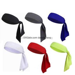 Women Men Striped Solid Tie Back Sport Headband Non-Slip Stretch Sweatbands Moisture Wicking Workout Yoga Running head sweat band Headbands