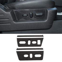 Carbon Fibre ABS Front Seat Adjustment Decorative Stickers For Ford F150 Raptor 2009-2014 Car Interior Accessories246s