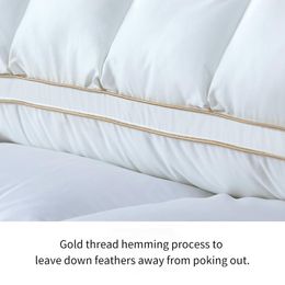 Cushion Peter Khanun 3d Bread Goose Down Pillows Pinch Pleat Protect Neck Spine Pillows 100% Cotton Cover Fast Rebound P01