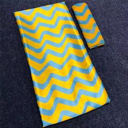 Stamping African Wax Ribbon Silk Wax Ankara 2023 Satin Fabric 4 Yards Audel/modell Organza Fabric for Dress +2 Yards Chiffon Xm052901