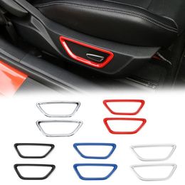 Car Seat Adjust Button Decoration Circle Cover Fit for Ford Mustang 2015-2016 High Quality Auto Interior Accessories268B