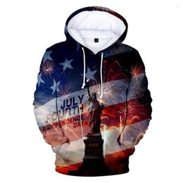 Men's Hoodies USA Flag Men/Women Sweatshirt JULY FOURTH United States America Independence Day Hoody Fashion Clothes