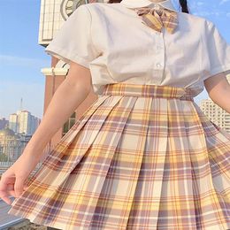 2020 Cute Mini Homecoming Dresses Pleated Skirt High Waist A-Line Plaid Skirts Fashion Homecoming Dresses JK04219r