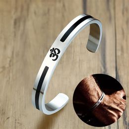 Men's OM Ohm Aum Hindu India for Men Women Stainless Steel Bangle in Silver Tone Yoga Inspired Meditate Jewelry230l