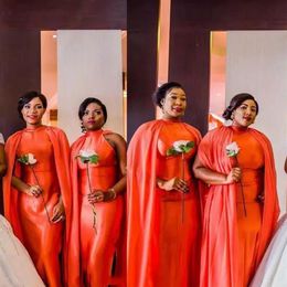 Unique Design Bridesmaid Dresses For Wedding African Cape Style Plus Size Maid Of Honour Gowns Custom Made Dubai Bridesmaid Dress302M