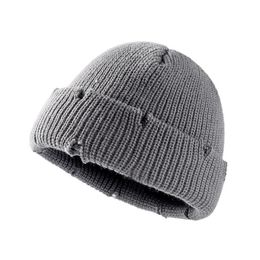 Beanie/Skull Caps Fashion Winter Hole Hats For Women Man Knitted Warm Beanies Landlord Hat Cool Street Wear Beanie Hip Hop Girls Boy Dhuhm