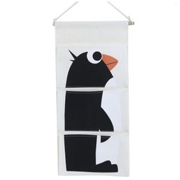 Storage Bags Cute Cartoon Waterproof Cotton And Hanging Bag 3 Pocket Folding Organiser Vacuum Things For The Home