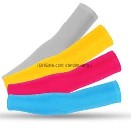 high quality summer ice silk arm sleeve breathable cool nylon sun-protective sleeve silicone skid resistance outdoor sports arm warmer
