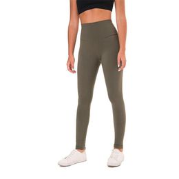 lu L-32 women yoga pants high waist for sport gym Leggings Elastic Fitness340f