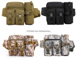Tactical wasit belts water bottle bag outdoor cycling hunting kettle waist bag multi pocket travel phone money pocket sports outdoor packs