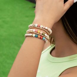 Link Bracelets Women's Ethnic Letter Beaded Bracelet Set In Colourful Designs
