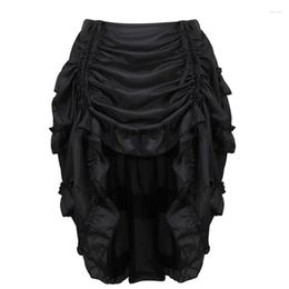 Skirts Vintage Steampunk Women Gothic Irregular Shirring Pleated Party Maxi Long Skirt High Low Costumes Punk Sexy Corset Dress