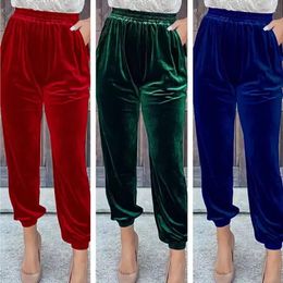 Women's Pants 2023 Spring And Autumn Solid Color Elastic Waist Straight Tube Casual Leggings