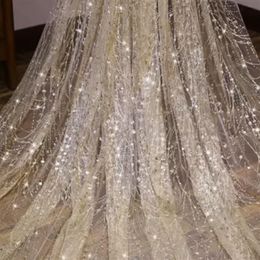 Luxury Cathedral Wedding Veil Bling Bling Bridal Veils Soft Single Tier with Comb Glitters Accessories2228