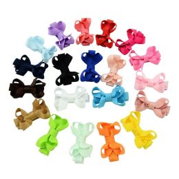 2 Inch Solid Bowknot with Metal Clip Sweet Gift Hairgrips Baby Girls Children Cute Hairpins Kids Headwear Accessories 200pcsZZ