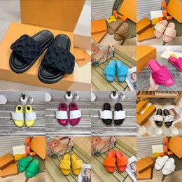 Designer-Slipper mit Poolkissen, Damen-V-Sandalen, Sunset, flach, bequem, Pantoletten mit gepolstertem Riemen vorne, modische, einfach zu tragende Pantoletten