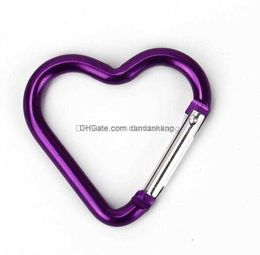 Heart Shaped Carabiner hang hook Aluminium Alloy Outdoor hiking Hook Buckle for travelling camping hiking Colourful Key rings EDC tool