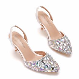 Blingbling Crystals Bridal Wedding Shoe 2021 Colored Diamond Celebrity Gala Oscar Inspired Formal High Heels 7m Sparkle Prom Shoes287u