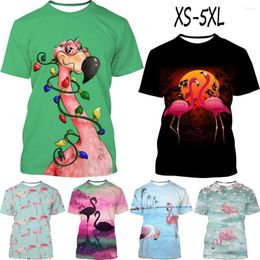 Men's T Shirts Fashion 3D Flamingo Bird Printed T-shirt Men/Women Summer Casual Graphic Tee Top