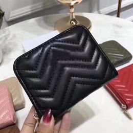 Luxury Short Wallet Classic Humanoid Pattern 2022 Women Bag Quilted Leather Rectangular Covered Wallets Purses Bags With Dust Bag 245z