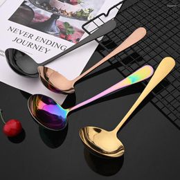 Dinnerware Sets 2/4/6Pcs Soup Spoon Creative Mirror Stainless Steel Colander Long Handle Thicken Kitchen Bar Cooking Tools