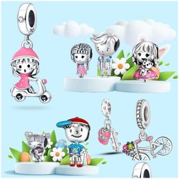 Alloy Pandora Original S925 Sier Happy Boys Animal Dog Puppy Charm Pearl Is Suitable For Bracelet Diy Fashion Jewellery Drop Delivery Dhpxm