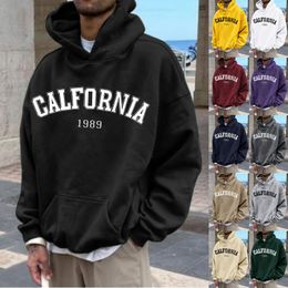 Men's Hoodies Sweatshirts California Letter Men Harajuku American Vintage Casual Hip Hop Streetwear Male Hooded Pullover Tops 230721