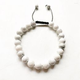 Strand Natural White Howlite Stone Beads 8mm Bracelets Therapeutic Energy Healing Bracelet Reiki Crystals Adjustale 1pc