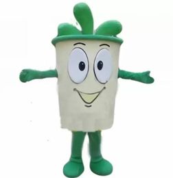 High quality green tea cup Mascot Costume Halloween Christmas Cartoon Character Outfits Suit Advertising Leaflets Clothings Carnival Unisex Adults Outfit