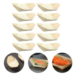 Dinnerware Sets Sushi Boat Wooden Boats Wood Disposable Plates Serving Plate Catering Tray Trays