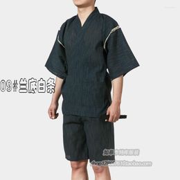 Men's Sleepwear Summer 95% Cotton Japan Style Kimono Pajamas Sets For Men Male Sort Sleeve Sleep Loune Man Yukata A52511