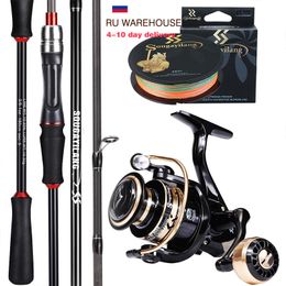 Rod Reel Combo Sougayilang Spinning Fishing and Set 1 8m 2 1M Bass Reels with Line Full Kit 230721