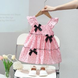 Girl Dresses In Baby Lovely Summer Sleeve Bow Clothes Outfit Colour Polka Dot Princess Birthday Party Holiday Dress