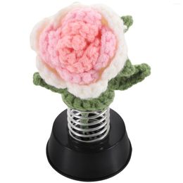 Decorative Flowers Crochet Flower Rose Knitted Gifts Fake Artificial Romantic Centrepiece Table Handmade Faux Roses Kintting Hand Red