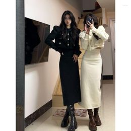 Women's Jackets HHH Autumn And Winter Fashion Suit Femininity Socialite Short Style Jacket Female Slimming Slit Long Skirt