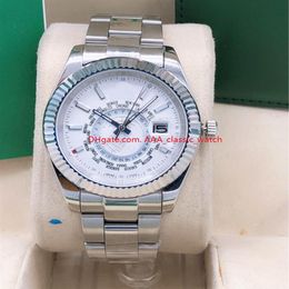 New high quality watches 42mm Sky-Dweller White dial 326938 Asia 2813 Automatic Mechanical Mens Watch Watches246Z