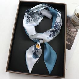 Scarves Summer Long Silk Scarf Small Foulard Handle Bag Ribbons Handkerchief Female Head For Women