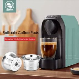 Tools Icafilas Reusable Philtres Pod for Kfee Stainless Steel Tchibo Cafissimo Coffee Capsule Fit Tchibo Cafissimo of Three Hearts